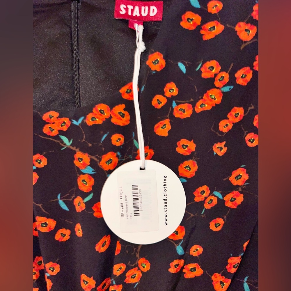 STAUD NWT Calypso Poppy Cut-Out Dress - Picture 7 of 7